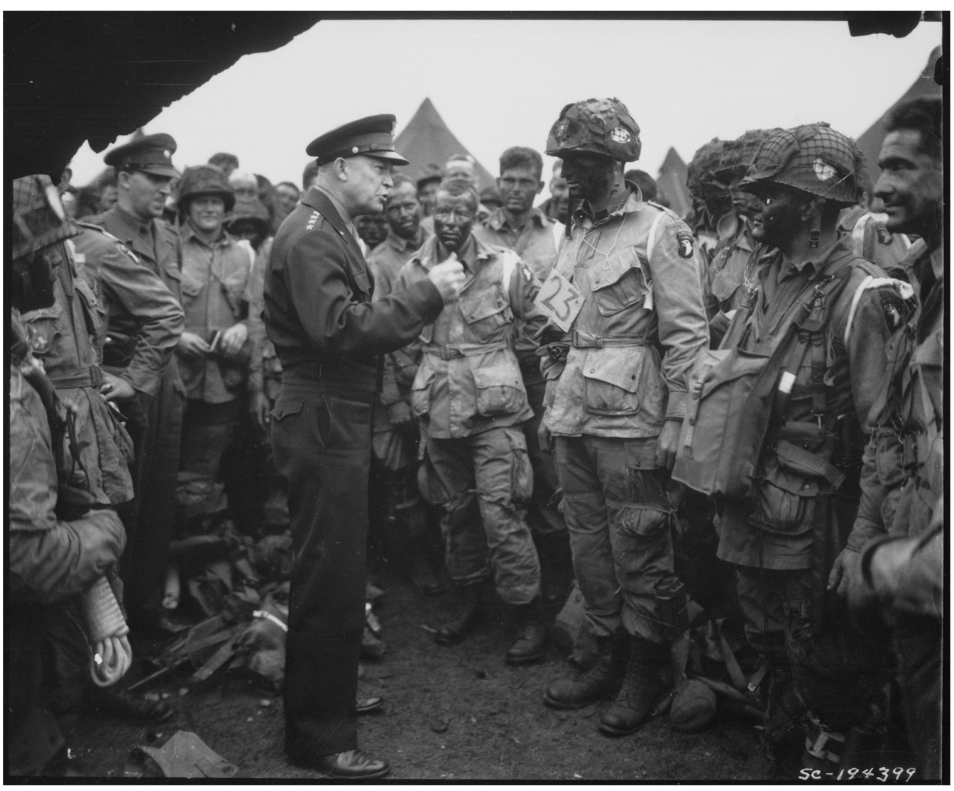 Photograph of General Dwight D. Eisenhower Giving the Order of the Day