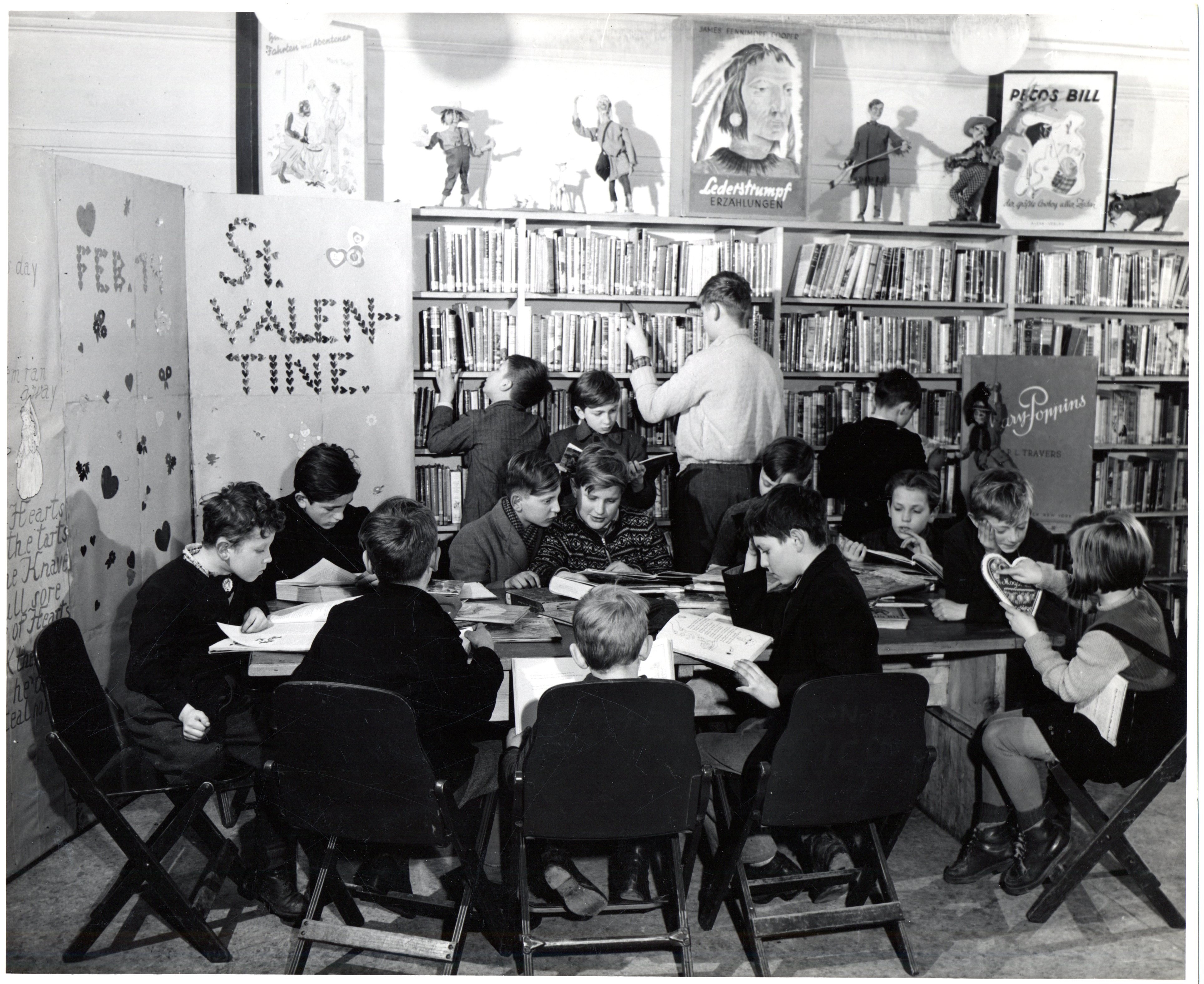 Students in a library