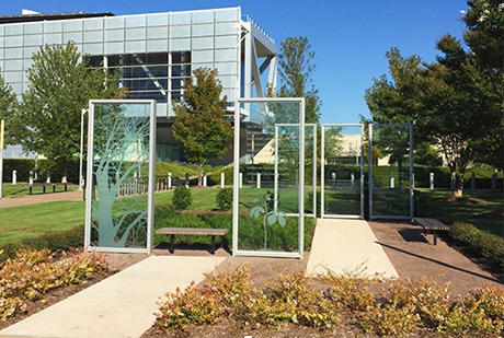 Anne Frank Tree installation on the grounds of the Clinton Presidential Library